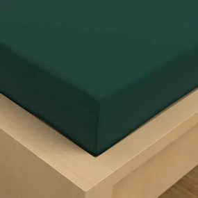 Kvalitex szatén lepedő rugalmas szalaggalsötétzöld , 160 x 200 cm, 160 x 200 cm