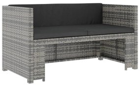 5 részes szürke polyrattan kerti ülőgarnitúra párnákkal
