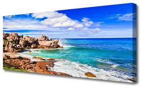 Vászonkép nyomtatás Tengeri táj Rocks Beach 140x70 cm