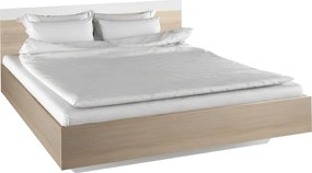 Dupla ágy, tölgy sonoma/fehér, 160x200, GABRIELA