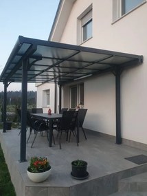 Lapostetős alumínium garázs kocsibeálló antracit 300 cm x 496 cm CP-4L