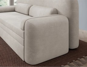 Bézs kordbársony kinyitható-tárolóhelyes kanapé 236 cm Elioss – ELTAP