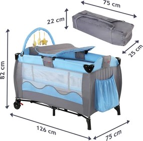 INFANTASTIC Gyerekágy hordozható KDRBT Kék