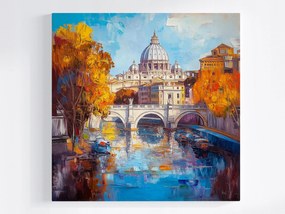 Vászonkép Canvas Város Róma Vatikán Bazilika Tiber Ősz 40x40