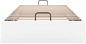 Ottomán ágykeret matrac nélkül fehér 80x200 cm műbőr