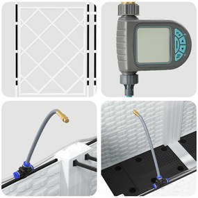 Kerti ültetők Fehér 120 x 40 x 142 cm Acél