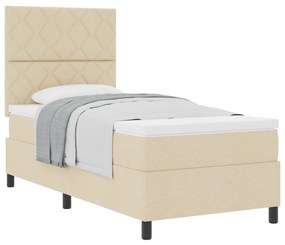 Boxspring ágy matraccal Bézs 90x200 cm Szövet