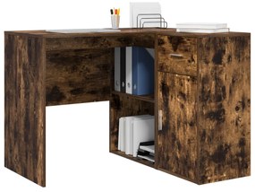vidaXL Sarok Íróasztal Füstölt Tölgy 102x88x75 cm Hajlított Fa