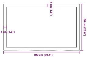 kezeletlen tömör tölgyfa fali polc 100x60x(2-6) cm