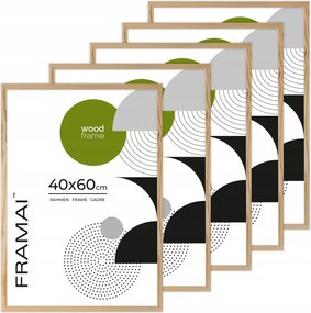 Képkeret szett 40x60 cm nyers fából x5
