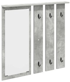 Fali Kabáthorog polcokkal Beton szürke 84 x 10 x 80 cm Faanyag