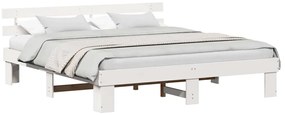 Ágykeret fejtámlával Fehér 200 x 200 cm