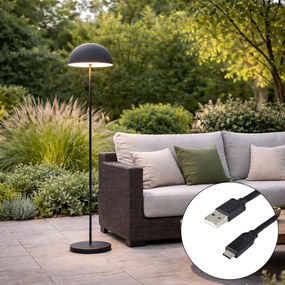 Kültéri állólámpa fekete újratölthető 3 fokozatú fényerőszabályzóval - Keira