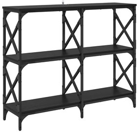 vidaXL Konzolasztal Fekete tölgy 100 x 28 x 80,5 cm Faanyag