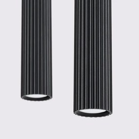 Sollux SL.1574 - Csillár zsinóron KARBON 2xGU10/10W/230V fekete