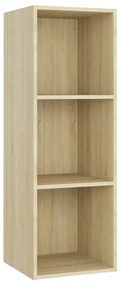 4 db sonoma tölgy színű szerelt fa TV-szekrény 107 x 35 x 37 cm