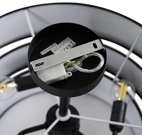 Modern mennyezeti lámpa fekete 45 cm 3-lámpás - Drum Trio