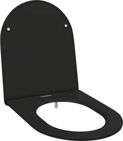 vidaXL WC ülőke Fekete 47 x 36 x 3,4 cm Duroplast
