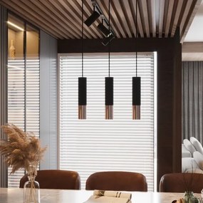 Sollux SL.0948 - Csillár zsinóron LOOPEZ 3xGU10/10W/230V fekete/réz