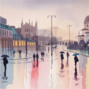 Divatos Flizelin Tapéta Fali Furnér Eső séta 250x250 Ragasztó