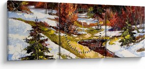 Kép - A tavasz érkezése (órával) (90x30 cm)