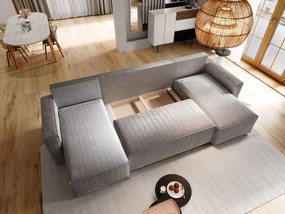 U alakú ülőgarnitúra SMART COSARO 295x140 cm, sötétbarna