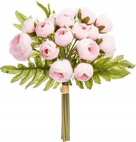 Művirág Csokor 18 rózsaszín bazsarózsa 30cm