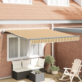Automatikus Behúzható Napellenző Színes Csíkkal 300x250 cm
