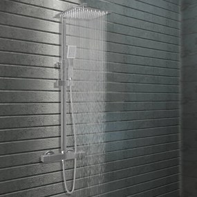 vidaXL rozsdamentes acél dupla fejű zuhanyszett termosztáttal