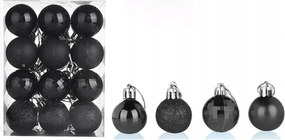 KarĂĄcsonyfadĂsz fekete 4 cm 24 db-os szett