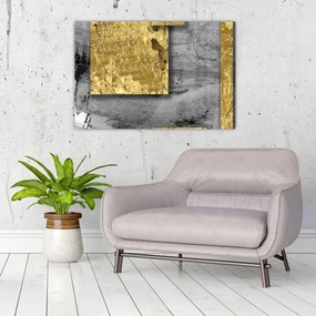 Kép - Arany négyzetek N⁰2 (90x60 cm)