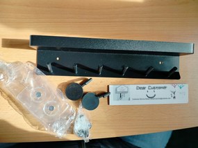 Kulcstartó Akasztó Egyszerű Loft Fekete 6 Akasztós