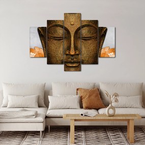 Egy szobor képe egy arc részletével (150x105 cm)