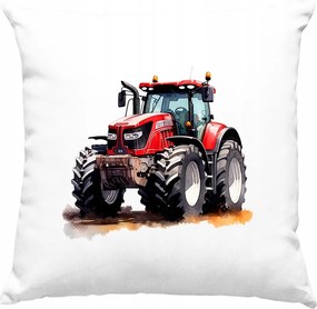 Párna piros traktor mezőgazdasági traktor fehér