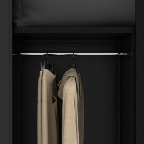 Fémszekrény DAWID, 900 x 1850 x 450 mm, All Black: fekete