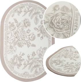 Asztali Dekorációs Alátét 30x45 Retro Bézs Virágok Bloom Light