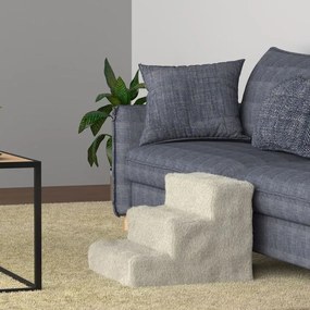 Lépcső kutyáknak és macskáknak 3 lépcsőfok puha bézs