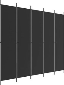 vidaXL 5 paneles fekete szövet térelválasztó 250x220 cm