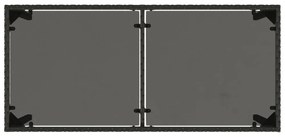 fekete polyrattan üveglapos kerti asztal 115x54x74 cm