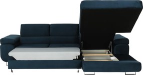 Sarokülőgarnitúra, kék, jobbos kivitel, AMARETA