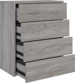 vidaXL szürke sonoma tálalószekrény 4 fiókkal 60 x 30,5 x 71 cm
