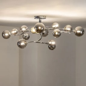 Brilagi - LED Felületre szerelhető csillár MISTEL 15xG9/3W/230V fényezett króm/füstös