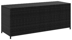 vidaXL fekete polyrattan kerti tárolóláda 150 x 50 x 60 cm