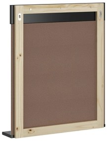 BERG fekete tömör fa fürdőszobatükör polccal 60 x 12 x 70 cm