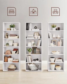 Könyvespolc 24 × 60 × 178,5 cm, fehér színben