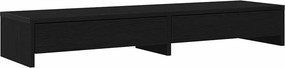 vidaXL fekete tölgy szerelt fa monitorállvány fiókokkal 100x27x15 cm