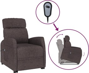 vidaXL sötétbarna szövet felállást segítő fotel
