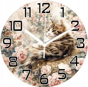 Falióra Fenséges Macska Virágokkal Ideális Cica Ajándék