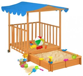 Kék fa gyermekjátszóház homokozóval uv50