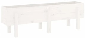 fehér tömör fenyőfa kerti magaságyás 121 x 30 x 38 cm